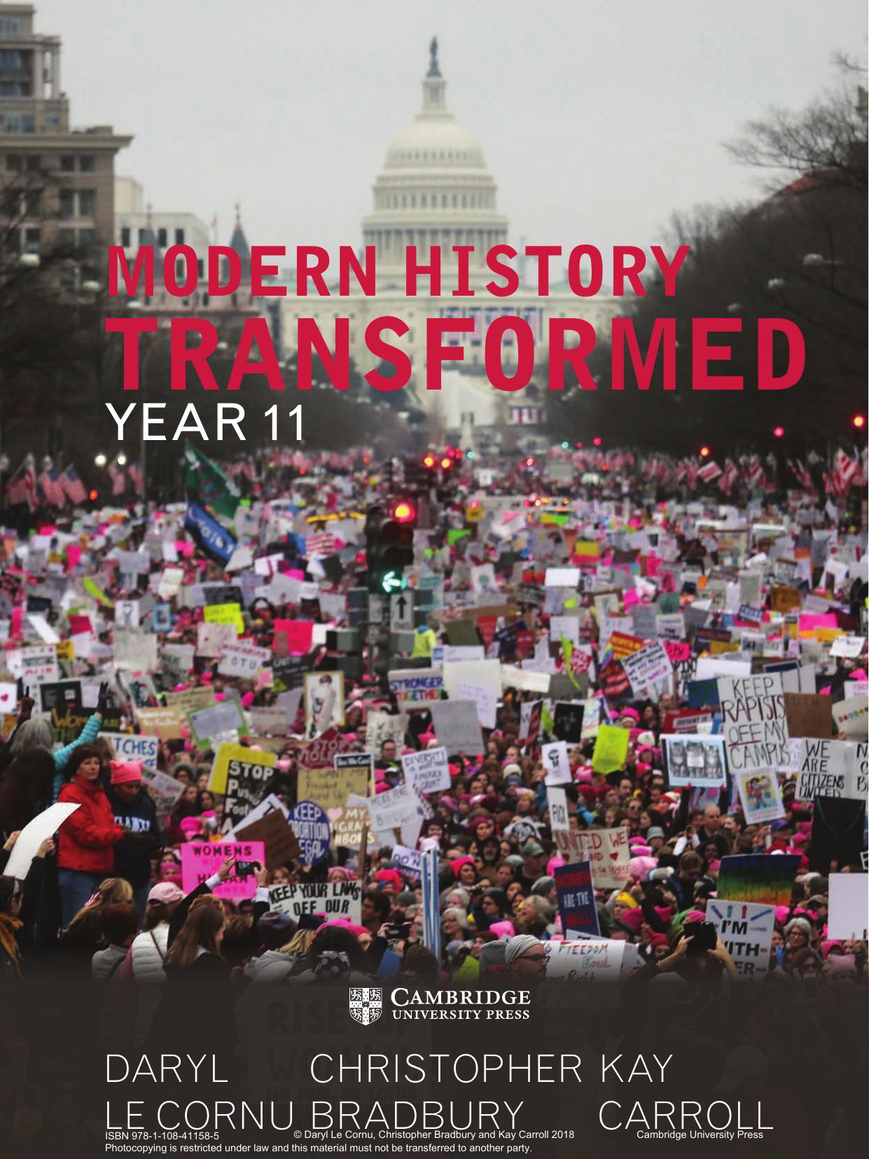 Modern History Transformed Year 11 (Cambridge Senior History) by Daryl Le Cornu Christopher Bradbury Kay Carroll