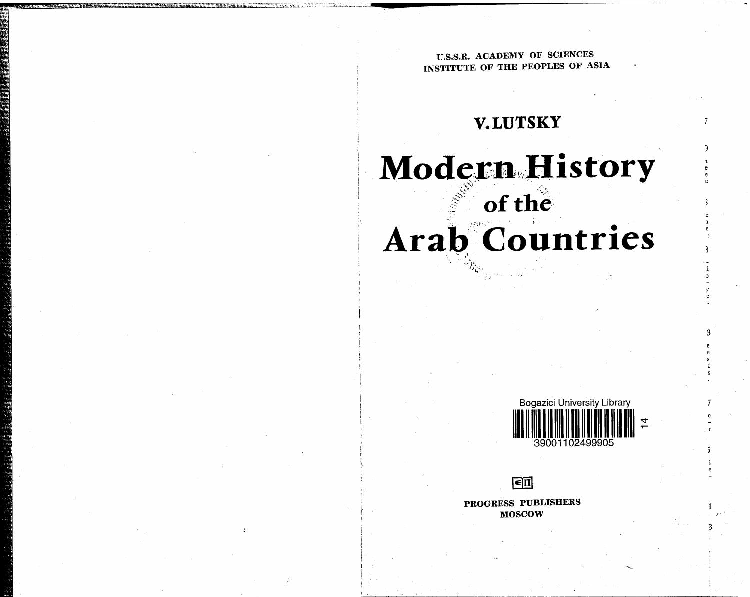 Modern History of The Arab Countries by Vladimir Borisovich Lutsky