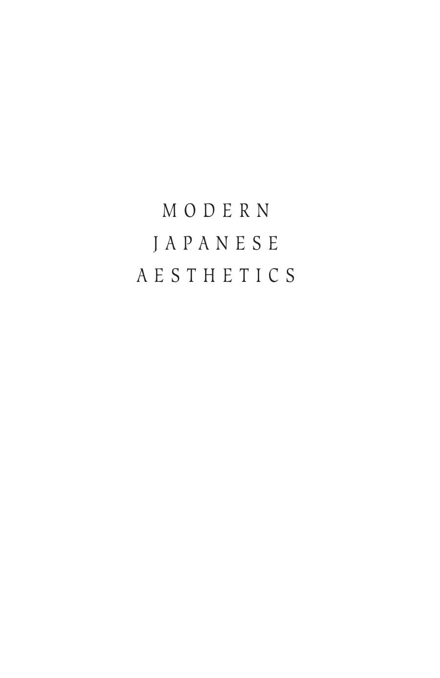 Modern Japanese Aesthetics: A Reader by Michael F. Marra