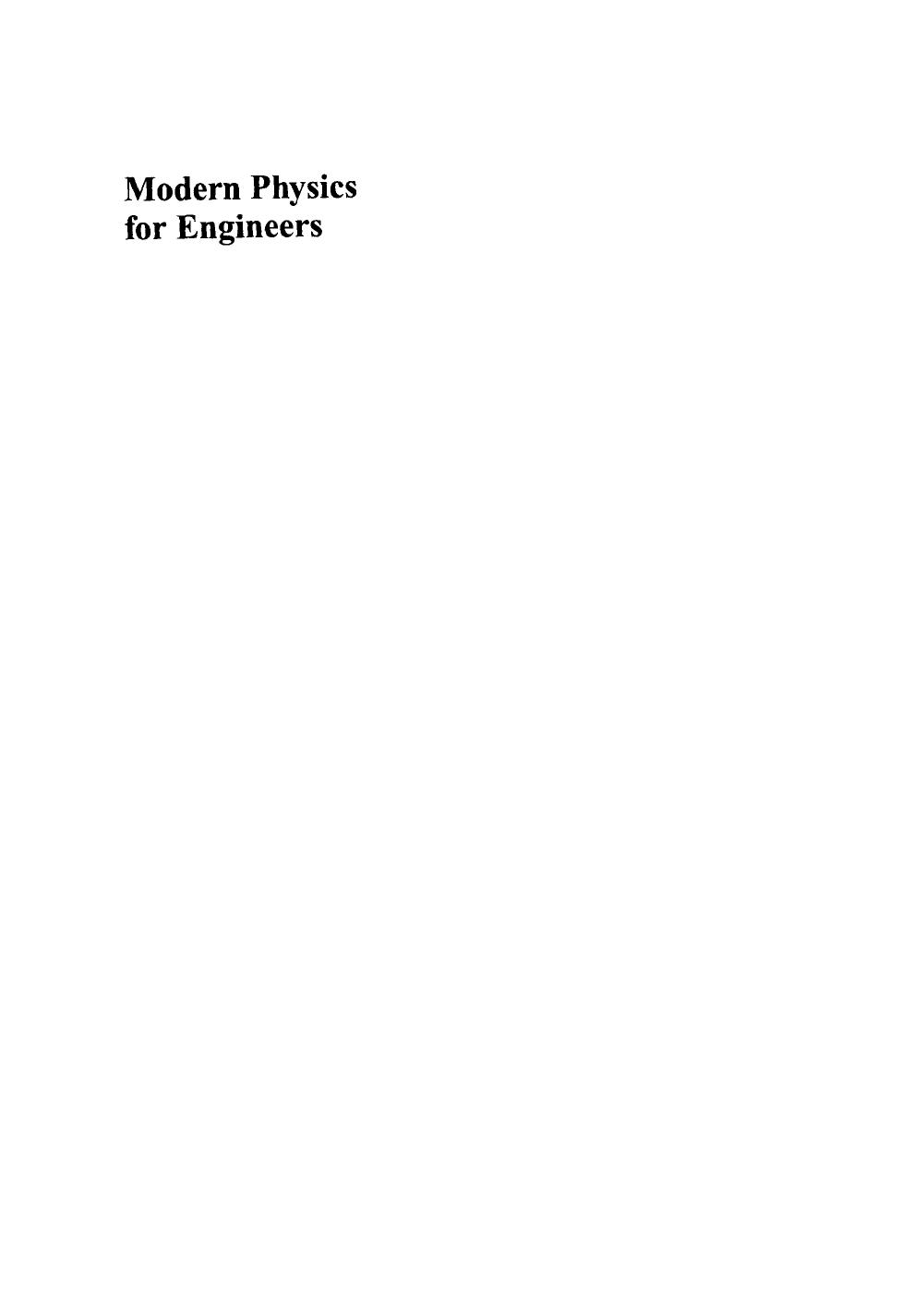 Modern Physics for Engineers by Jasprit Singh