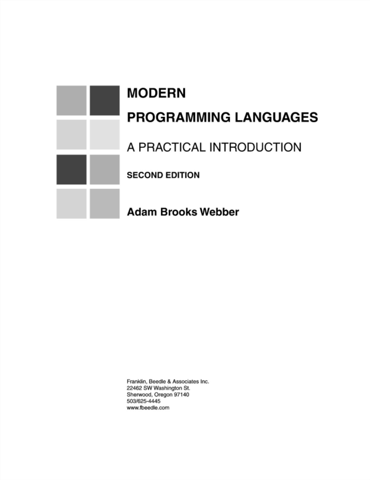 Modern Programming Languages: A Practical Introduction by Adam Brooks Webber