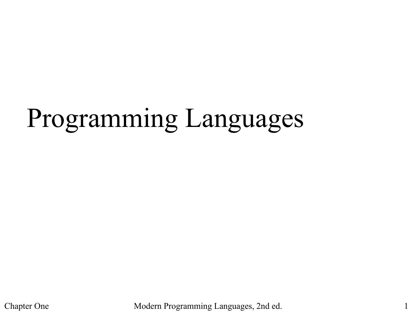 Modern Programming Languages. A Practical Introduction [slides] by Adam Brooks Webber