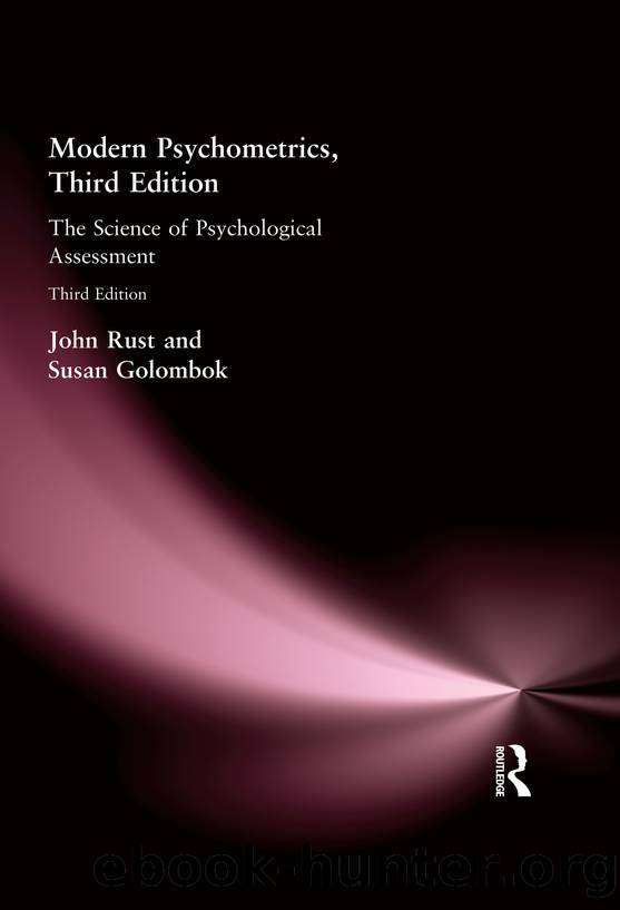 Modern Psychometrics by Rust John Golombok Susan. & Susan Golombok