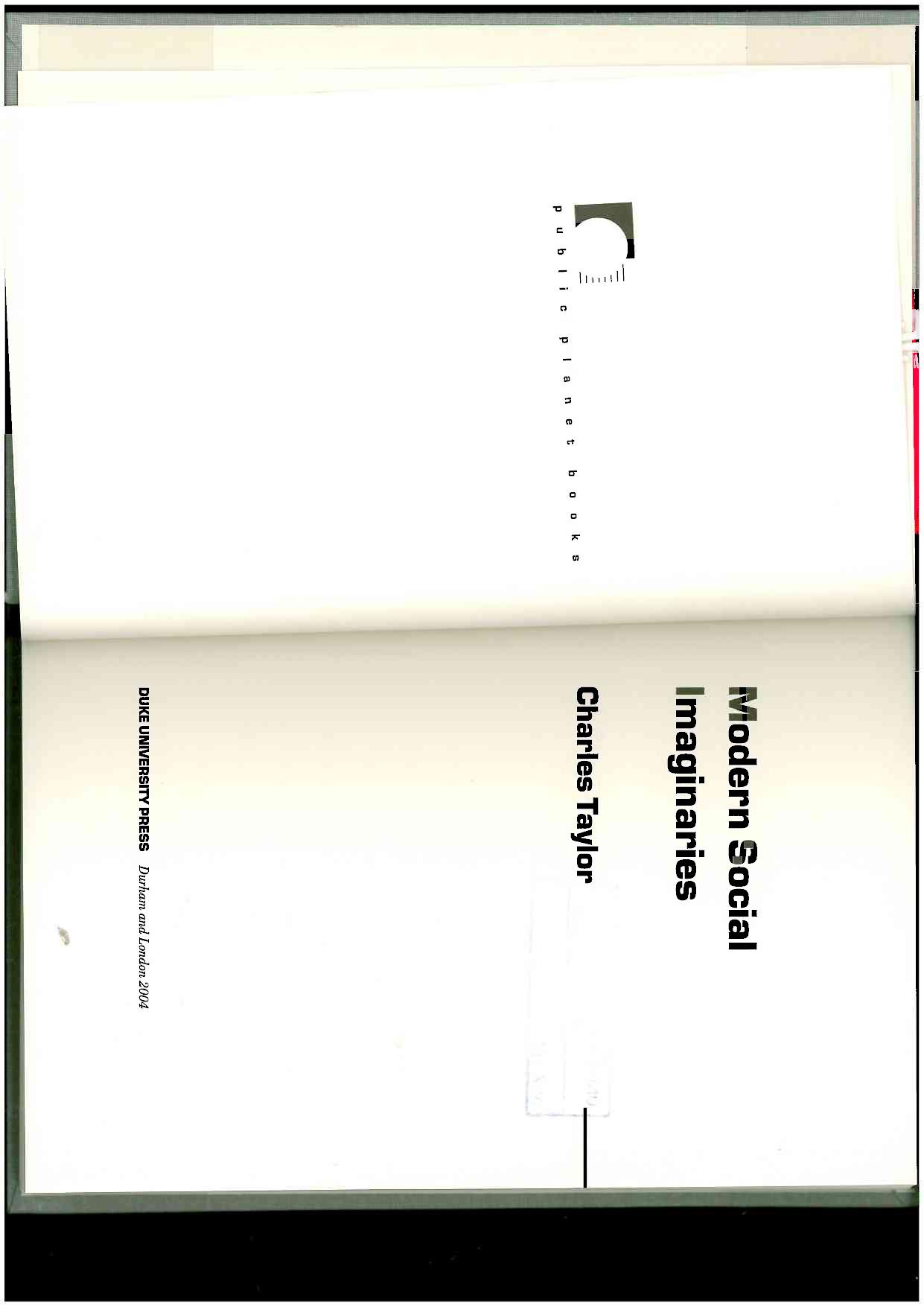 Modern Social Imaginaries (Public Planet) by Charles Taylor