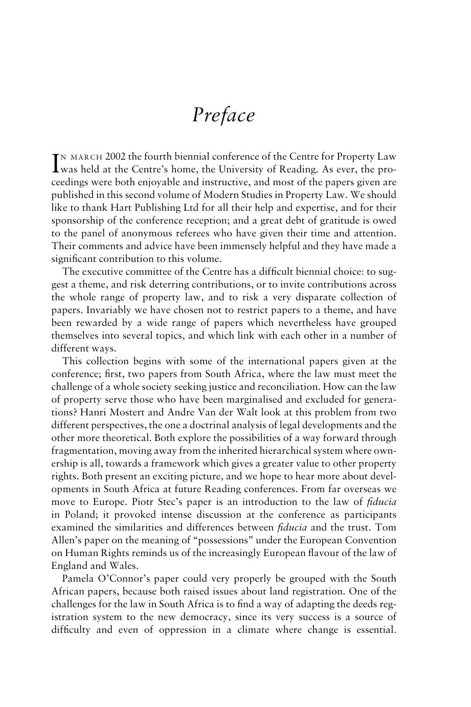 Modern Studies in Property Law - Volume II: Property 2002 by Elizabeth Cooke (editor)