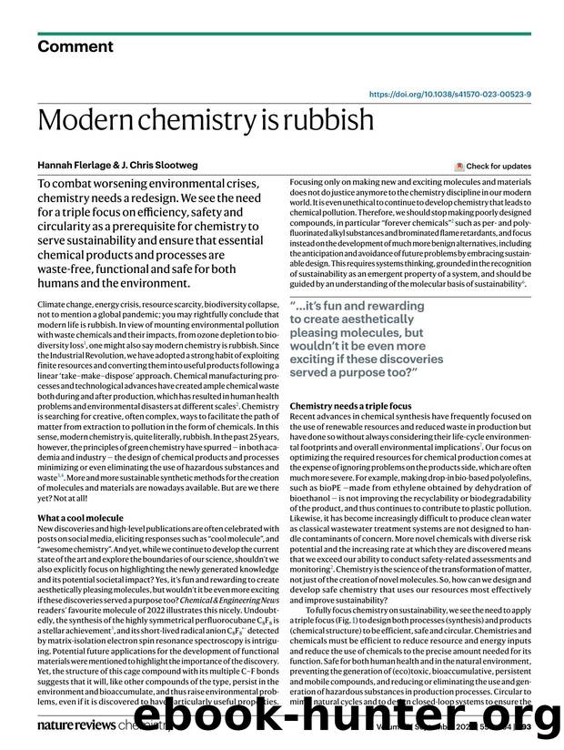 Modern chemistry is rubbish by Hannah Flerlage & J. Chris Slootweg