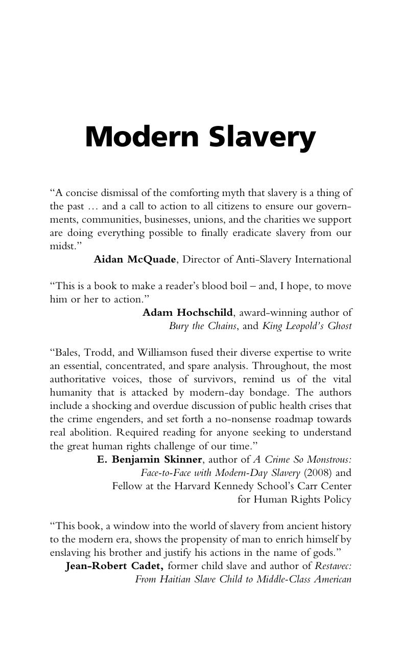 Modern slavery : the secret world of 27 million people by Kevin Bales; Zoe Trodd; Alex Kent Williamson