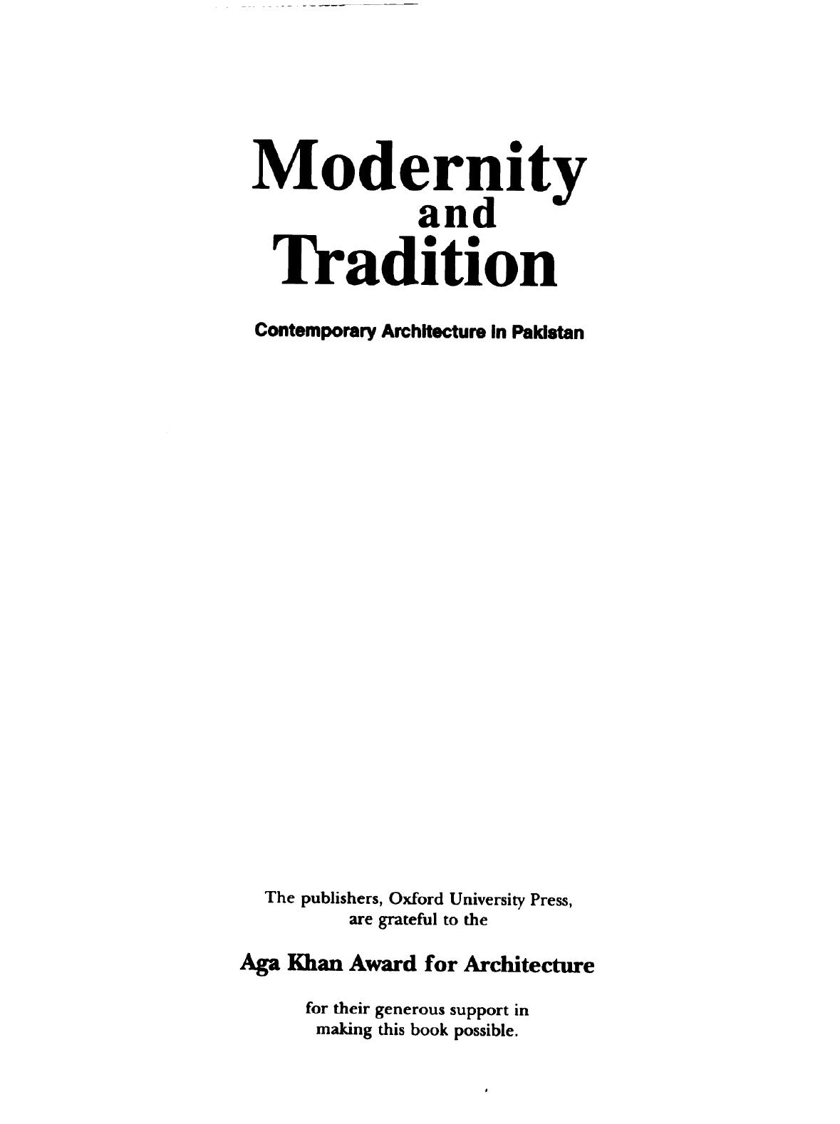 Modernity and tradition : contemporary architecture in Pakistan by Kamil Khan Mumtaz