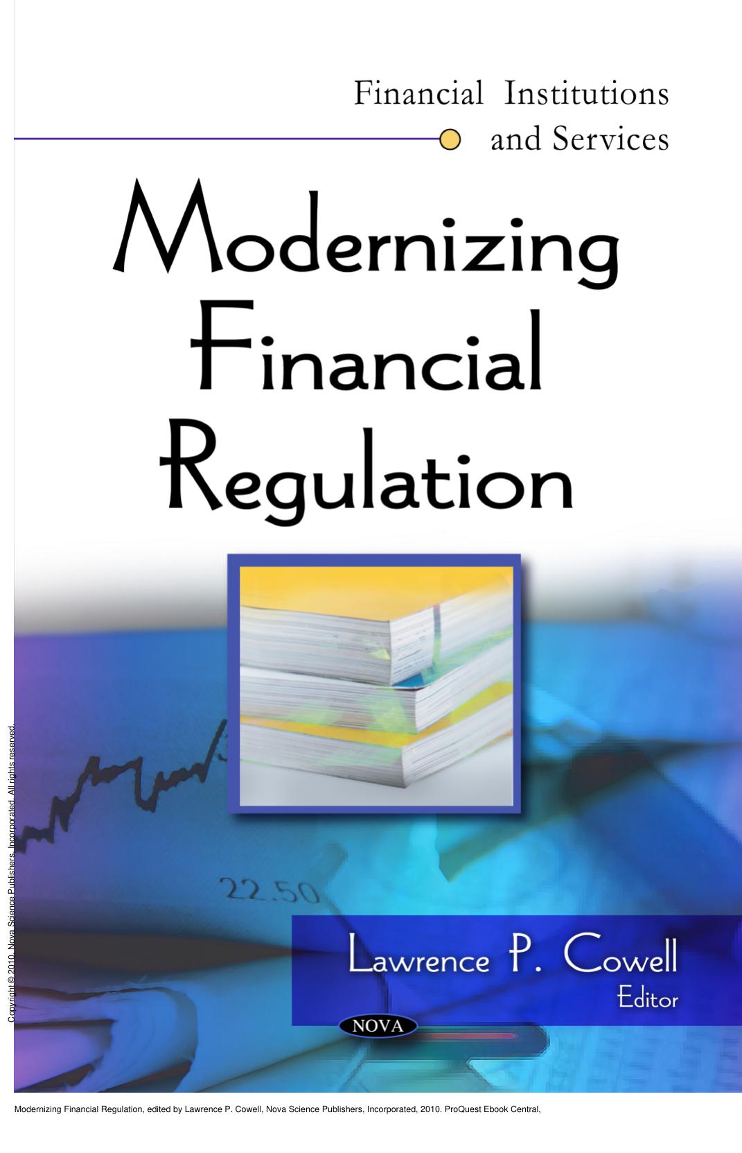 Modernizing Financial Regulation by Lawrence P. Cowell