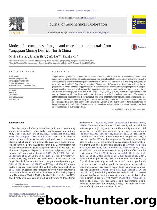 Modes of occurrences of major and trace elements in coals from Yangquan Mining District, North China by Unknown