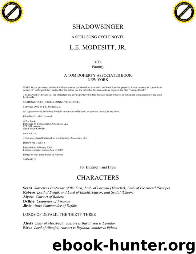 Modesitt, L.E. - Spellsong Cycle 05 - Shadowsinger by Modesitt L.E