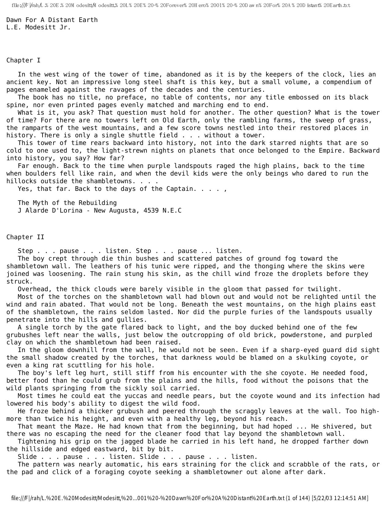 Modesitt, L.E. - The Forever Hero 01 - Dawn for a Distant Earth by Modesitt L.E