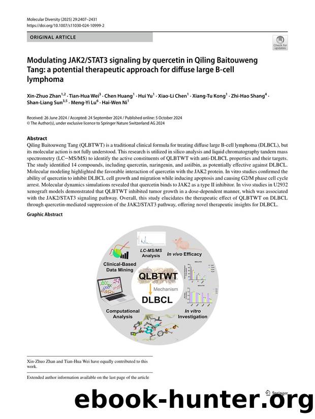 Modulating JAK2STAT3 signaling by quercetin in Qiling Baitouweng Tang: a potential therapeutic approach for diffuse large B-cell lymphoma by unknow