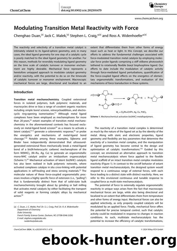 Modulating Transition Metal Reactivity with Force by Unknown