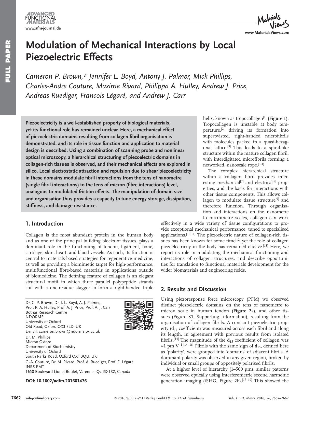Modulation of Mechanical Interactions by Local Piezoelectric Effects by Unknown