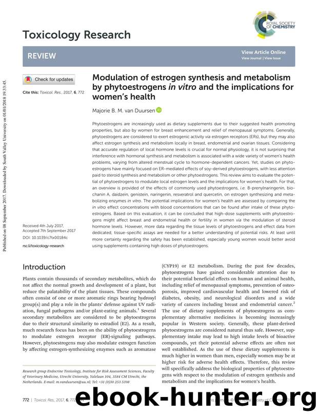 Modulation of estrogen synthesis and metabolism by phytoestrogens in vitro and the implications for women's health by Majorie B. M. van Duursen