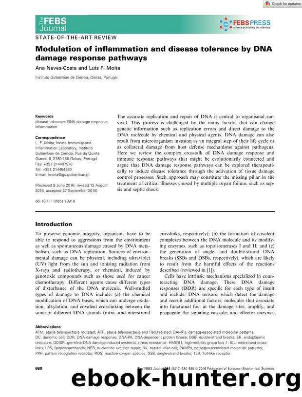 Modulation of inflammation and disease tolerance by DNA damage response pathways by Unknown