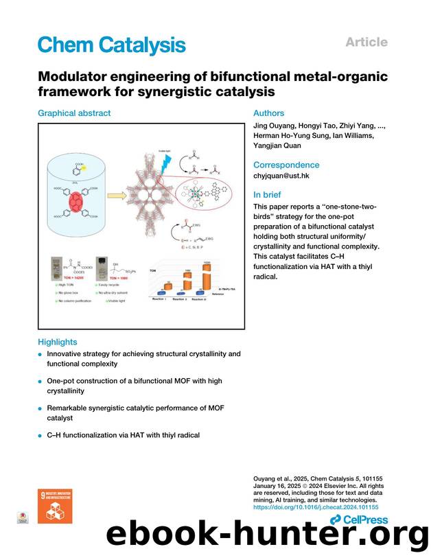 Modulator engineering of bifunctional metal-organic framework for synergistic catalysis by unknow