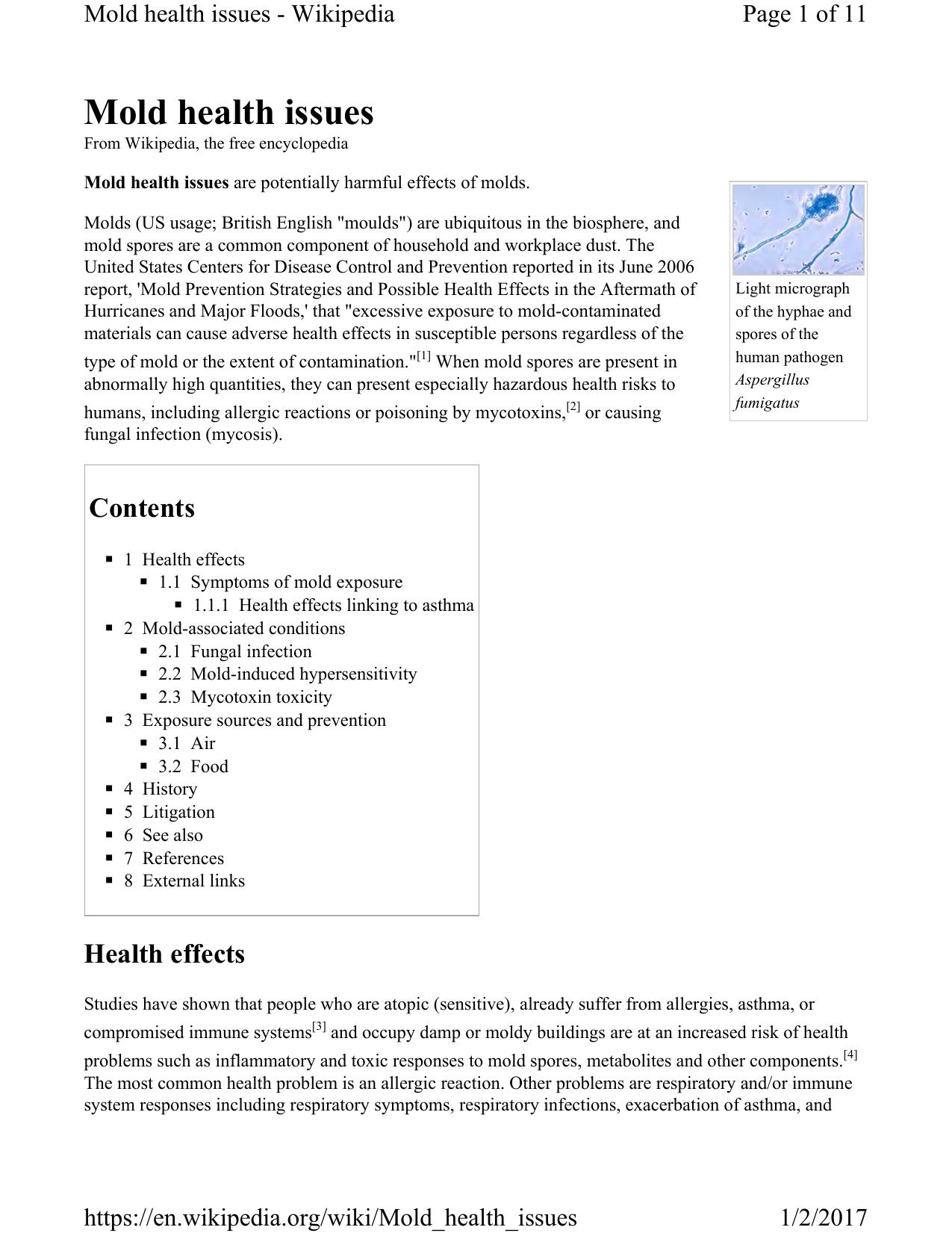 Mold Health Issues-2017 by Unknown