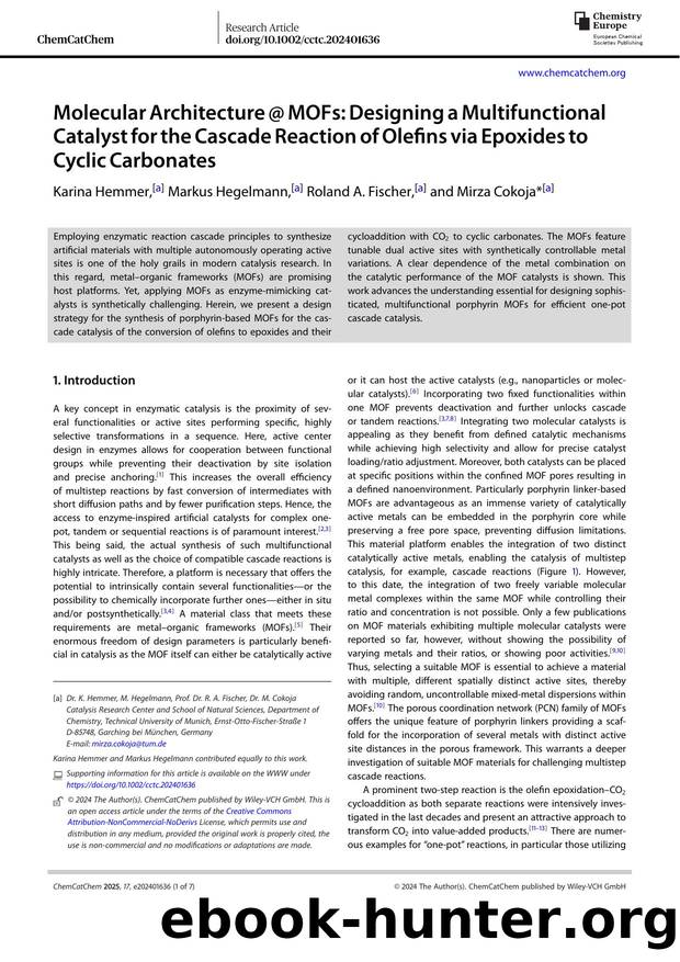 Molecular Architecture @ MOFs: Designing a Multifunctional Catalyst for the Cascade Reaction of Olefins via Epoxides to Cyclic Carbonates by Unknown