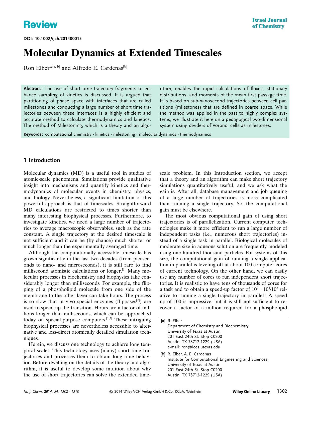 Molecular Dynamics at Extended Timescales by Unknown