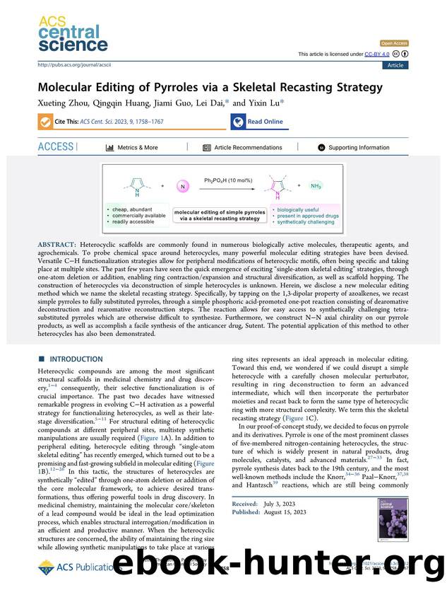 Molecular Editing of Pyrroles via a Skeletal Recasting Strategy by unknow