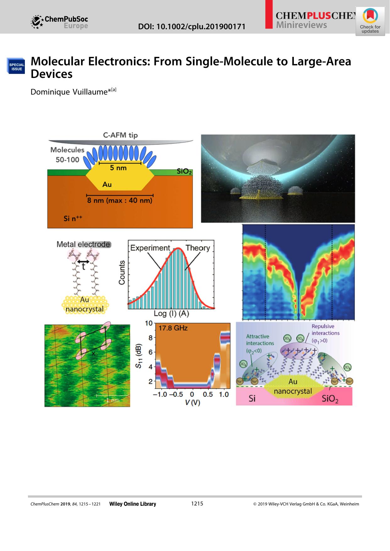 Molecular Electronics: From SingleâMolecule to LargeâArea Devices by Unknown