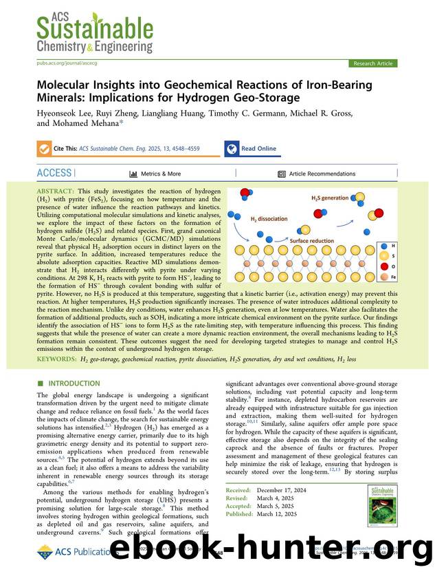 Molecular Insights into Geochemical Reactions of Iron-Bearing Minerals: Implications for Hydrogen Geo-Storage by unknow