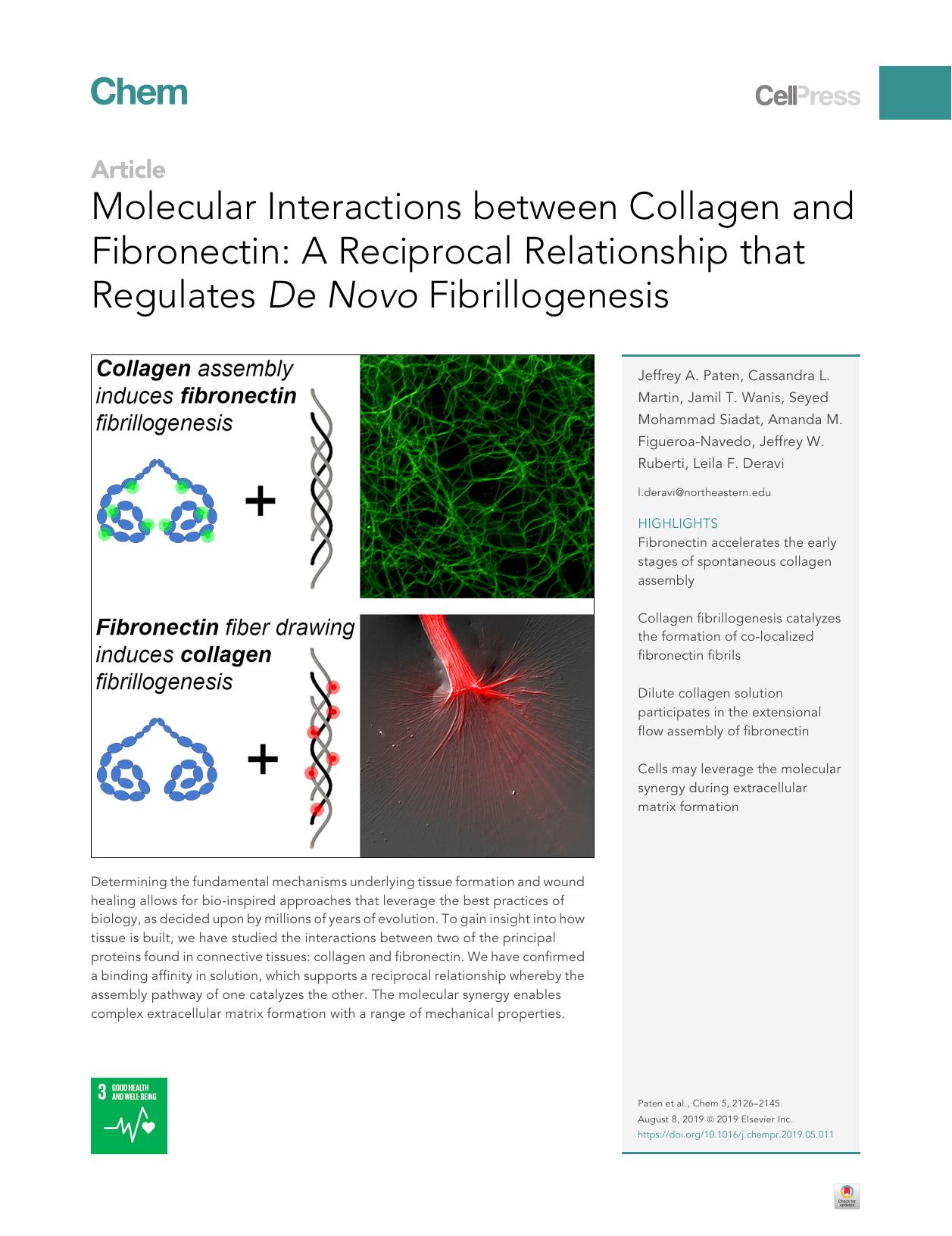 Molecular Interactions between Collagen and Fibronectin: A Reciprocal Relationship that Regulates De Novo Fibrillogenesis by unknow