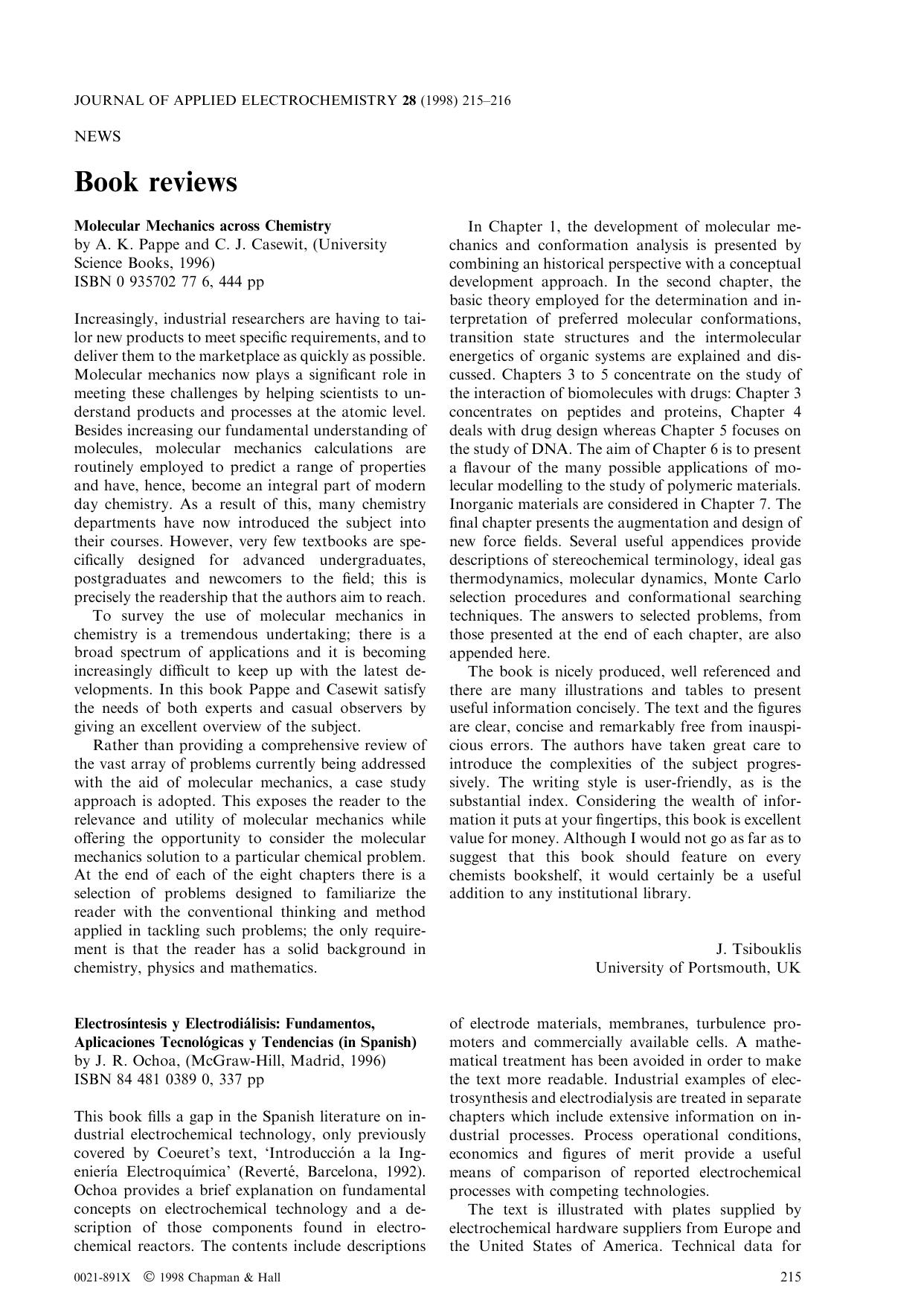 Molecular Mechanics across Chemistry by Unknown