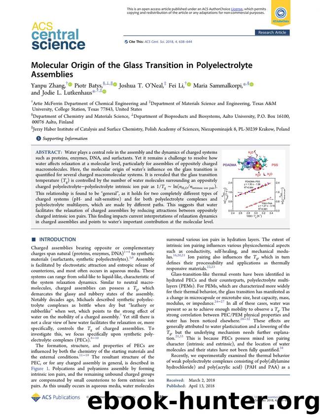 Molecular Origin of the Glass Transition in Polyelectrolyte Assemblies by unknow