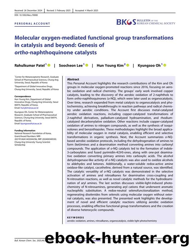Molecular OxygenâMediated Functional Group Transformations in Catalysis and Beyond: Genesis of orthoâNaphthoquinone Catalysts by Unknown