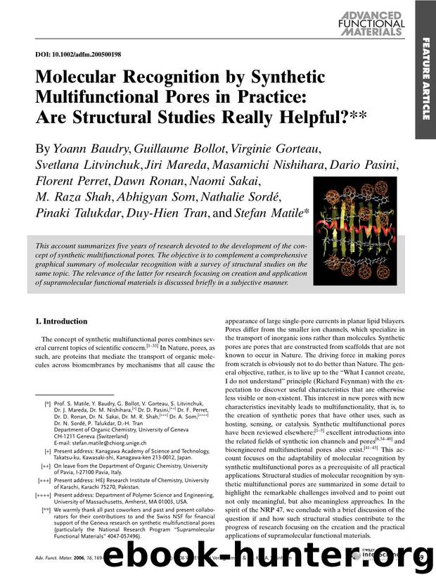 Molecular Recognition by Synthetic Multifunctional Pores in Practice: Are Structural Studies Really Helpful? by Unknown