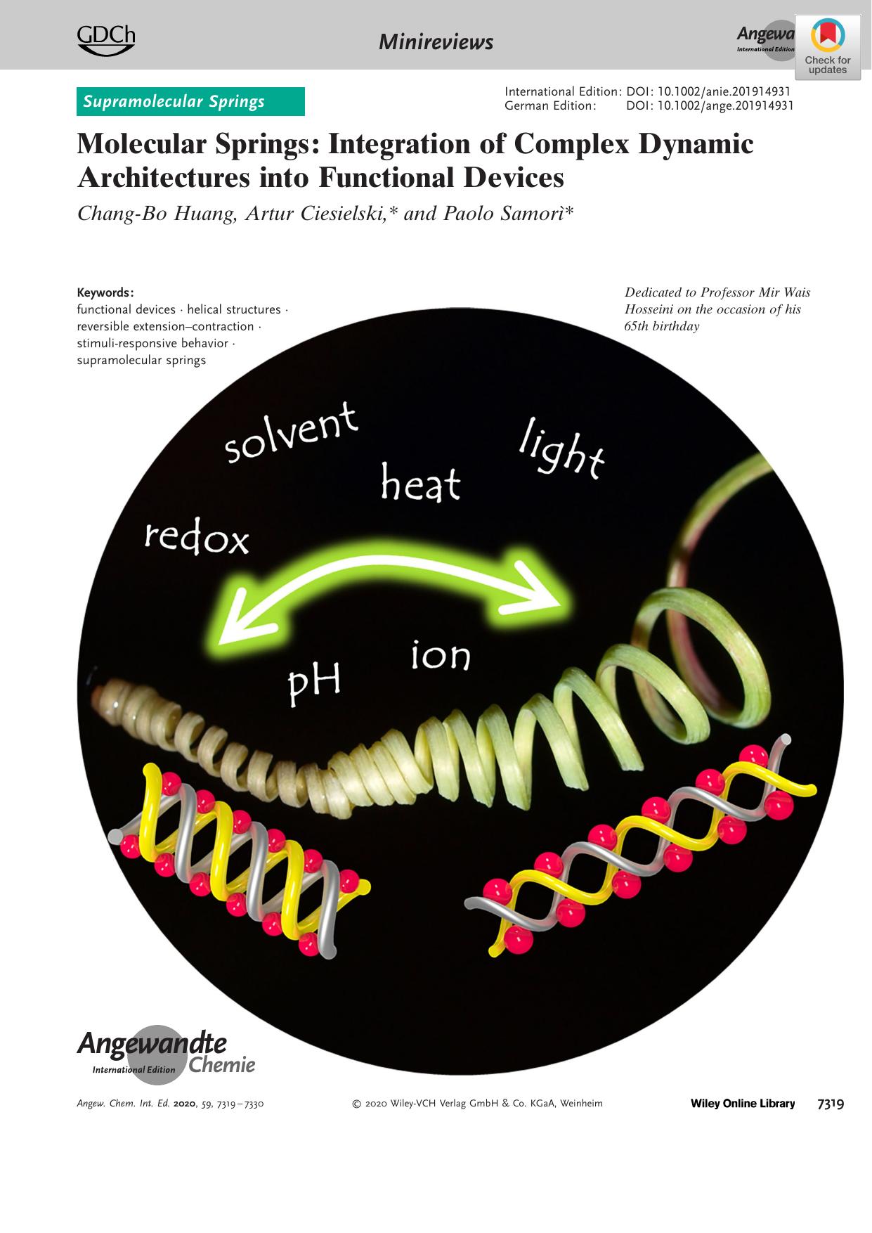 Molecular Springs: Integration of Complex Dynamic Architectures into Functional Devices by Unknown