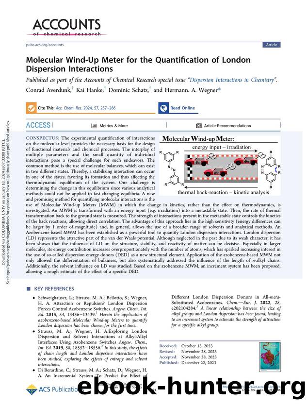 Molecular Wind-Up Meter for the Quantification of London Dispersion Interactions by Conrad Averdunk Kai Hanke Dominic Schatz & Hermann. A. Wegner