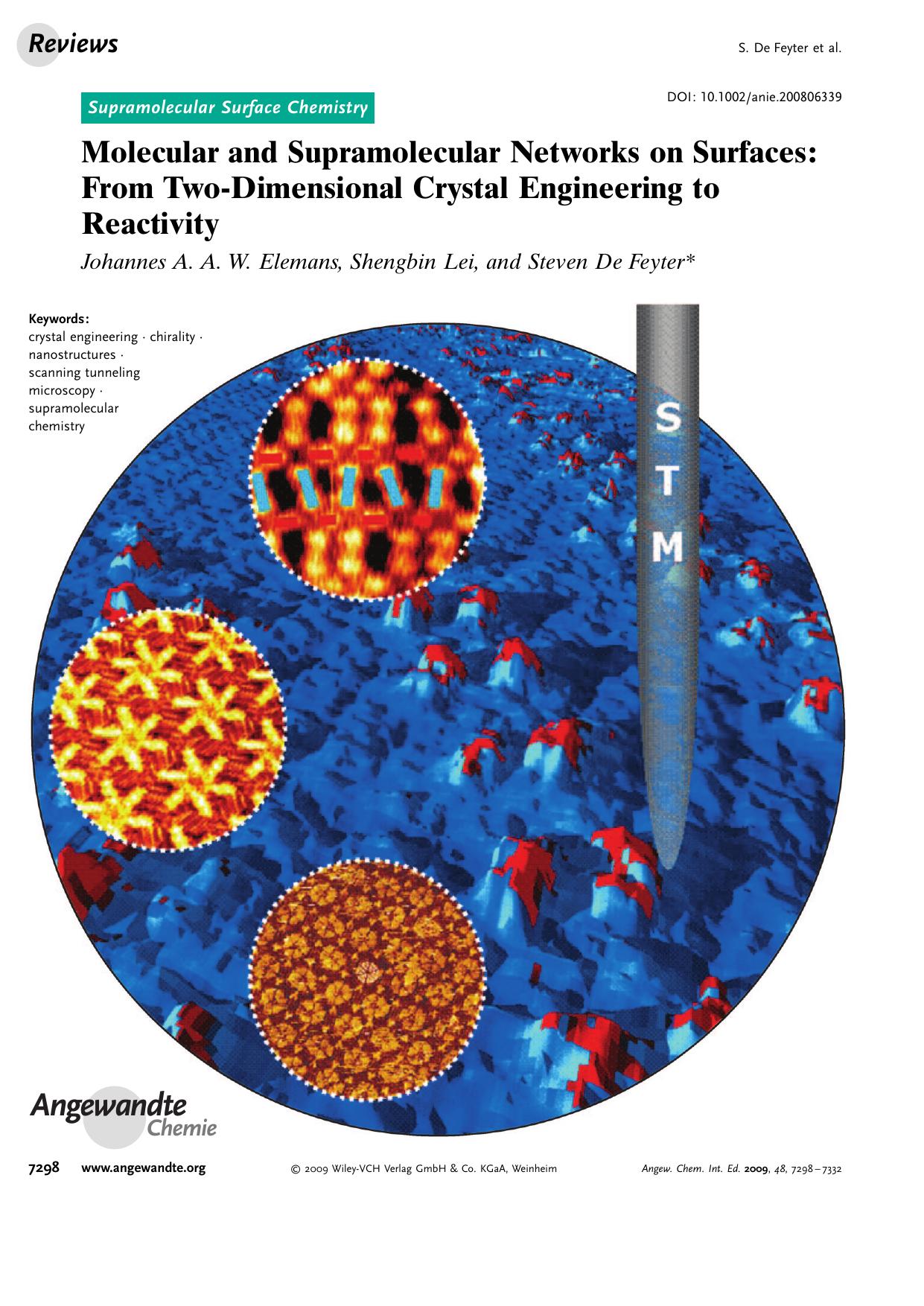 Molecular and Supramolecular Networks on Surfaces: From Two-Dimensional Crystal Engineering to Reactivity by Unknown