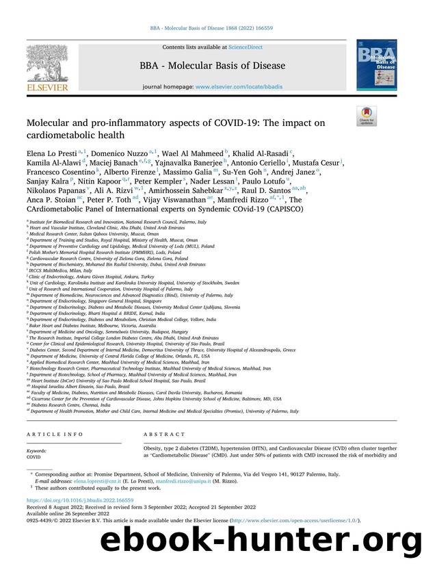 Molecular and pro-inflammatory aspects of COVID-19: The impact on cardiometabolic health by unknow