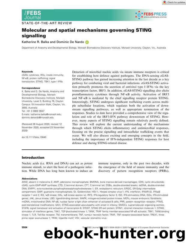 Molecular and spatial mechanisms governing STING signalling by Unknown