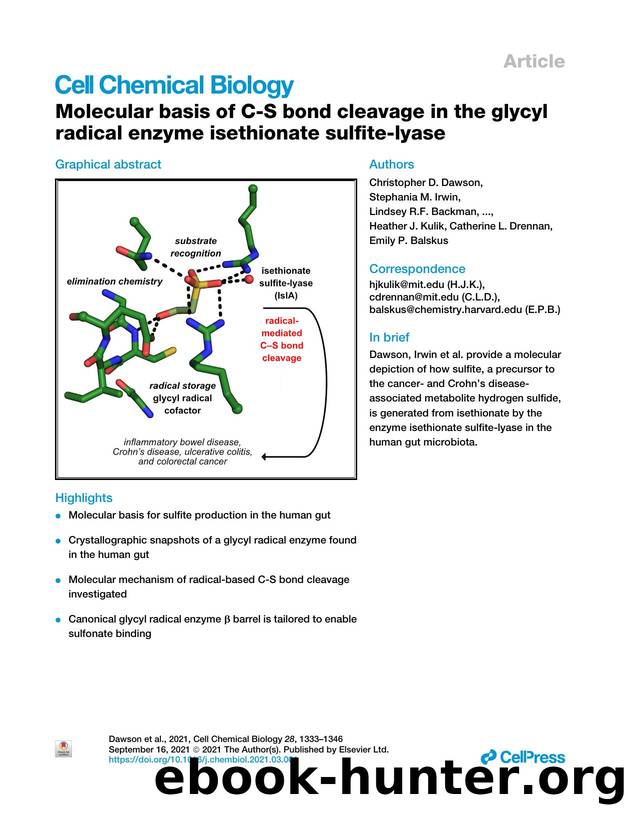 Molecular basis of C-S bond cleavage in the glycyl radical enzyme isethionate sulfite-lyase by unknow