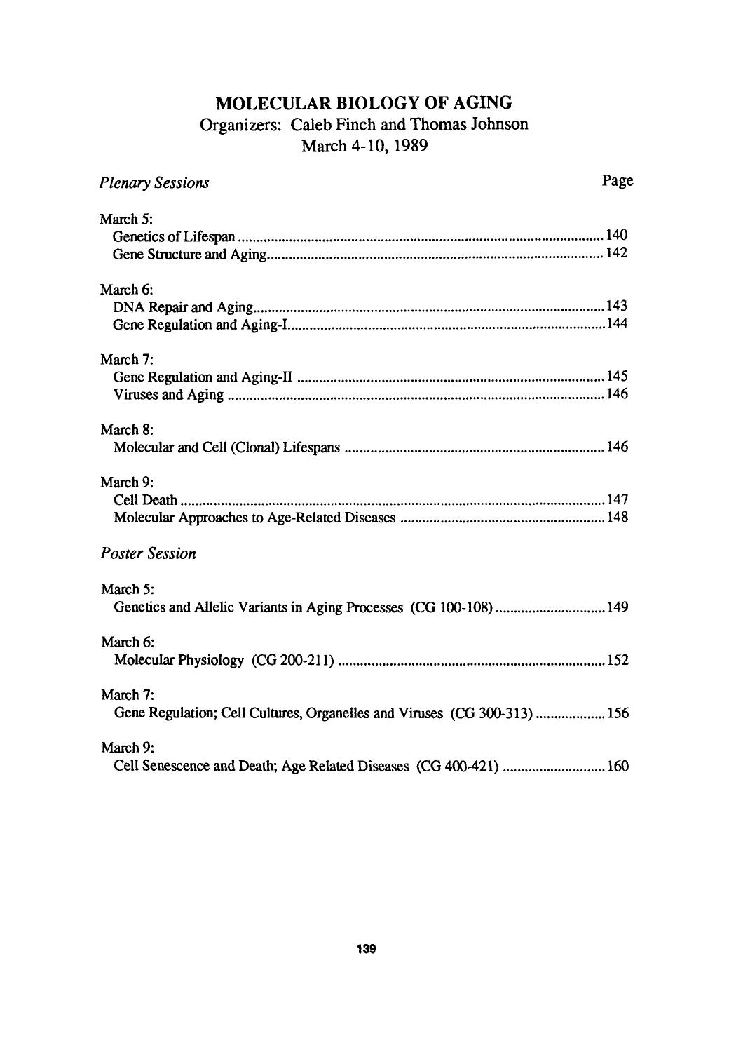 Molecular biology of aging by Unknown