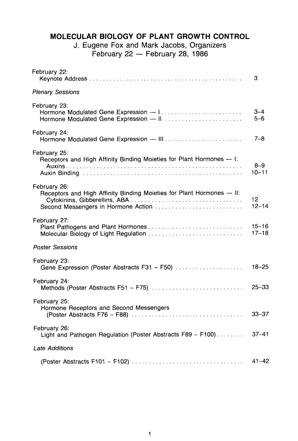 Molecular biology of plant groth control by Unknown