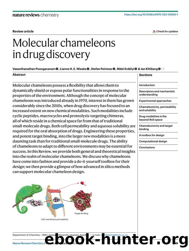 Molecular chameleons in drug discovery by Vasanthanathan Poongavanam & Lianne H. E. Wieske & Stefan Peintner & Máté Erdélyi & Jan Kihlberg