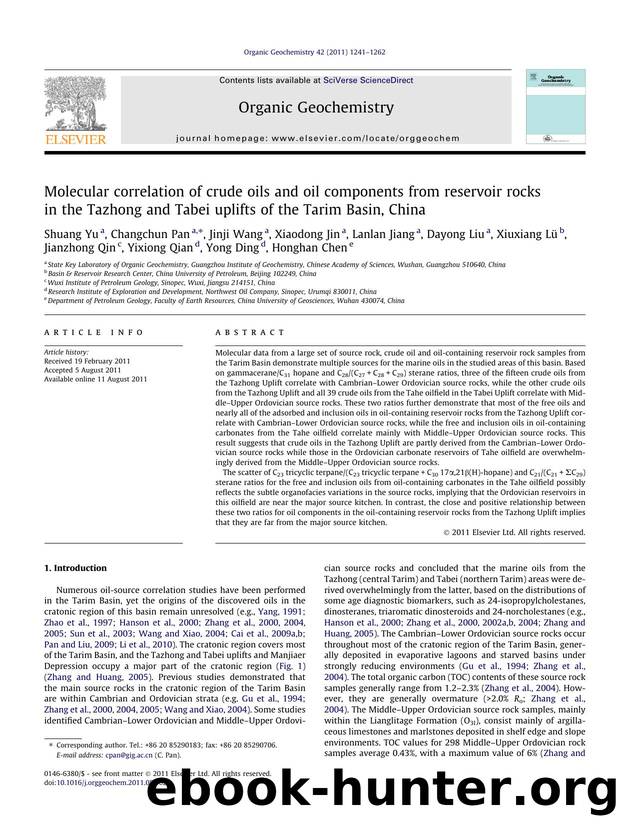 Molecular correlation of crude oils and oil components from reservoir rocks in the Tazhong and Tabei uplifts of the Tarim Basin, China by unknow