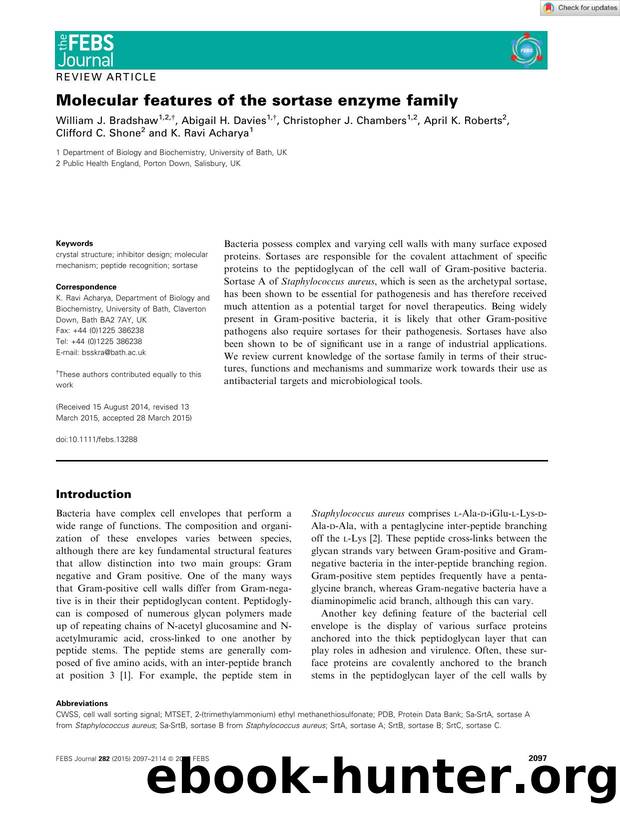 Molecular features of the sortase enzyme family by Unknown