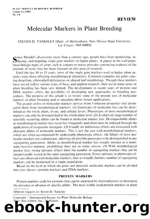 Molecular markers in plant breeding by Unknown