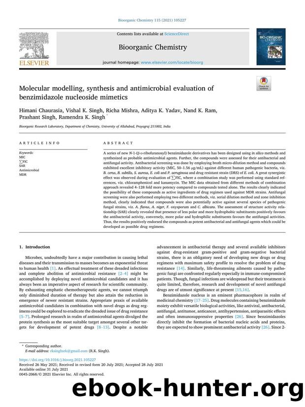 Molecular modelling, synthesis and antimicrobial evaluation of benzimidazole nucleoside mimetics by unknow