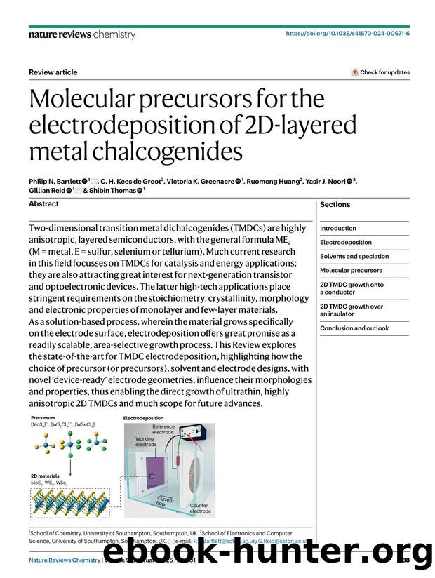 Molecular precursors for the electrodeposition of 2D-layered metal chalcogenides by unknow