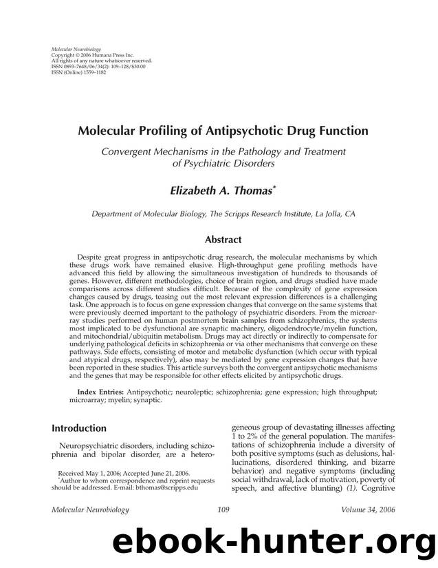 Molecular profiling of antipsychotic drug function by Unknown