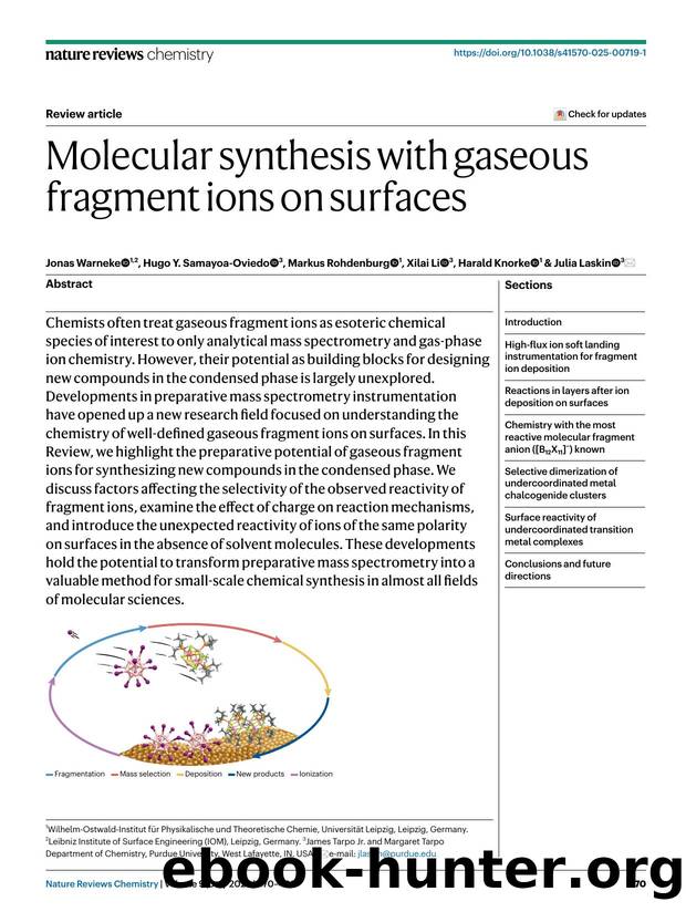 Molecular synthesis with gaseous fragment ions on surfaces by Jonas Warneke & Hugo Y. Samayoa-Oviedo & Markus Rohdenburg & Xilai Li & Harald Knorke & Julia Laskin