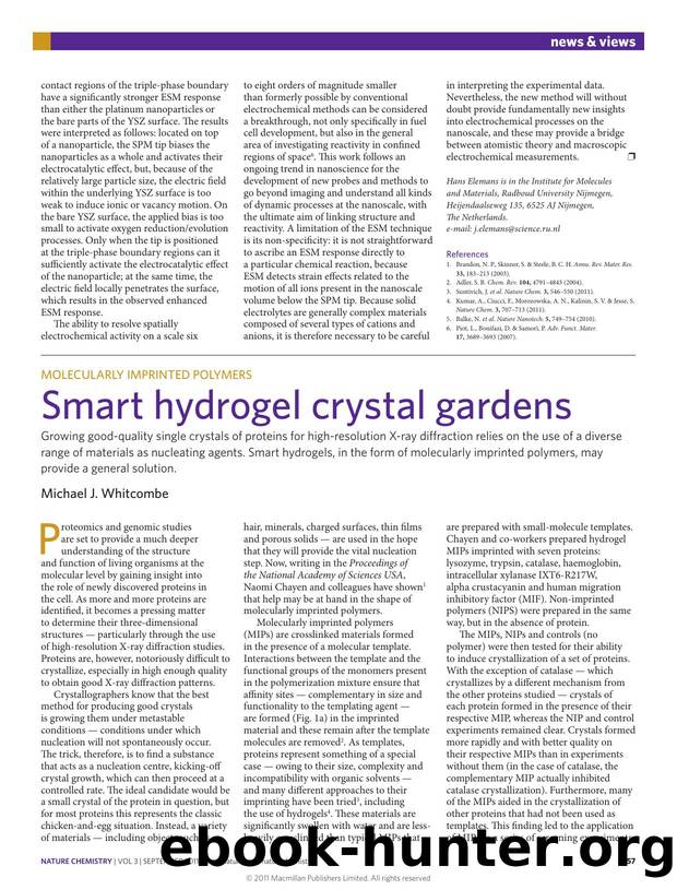 Molecularly imprinted polymers: Smart hydrogel crystal gardens by Michael J. Whitcombe